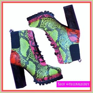 π Snake Boots | Neon, Pink & Orange | Cape Robbin